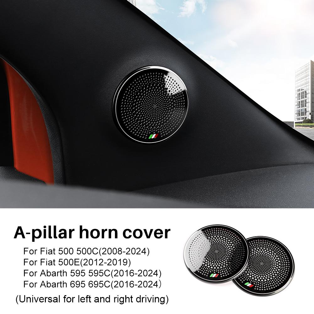 

Для Abarth 595 595C 695 695C 2016-2024 Fiat 500 500C 2008-2024 500E 2012-2019 Автомобильная отделка дверной аудиоколонки из нержавеющей стали
