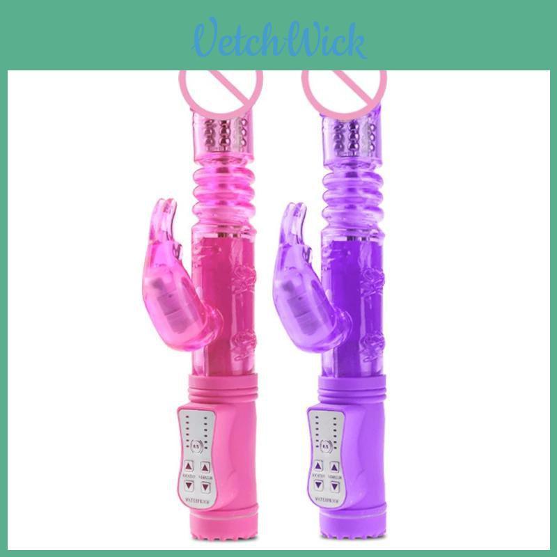 Rabbit Telescopic Adult Sex Toy Vibrator With Clit Stim For Female Pleasure