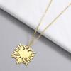 Kinitial Neuer Albanien Doppeladler Anhänger Halsketten Edelstahl Choker Schmuck für Damen Mädchen Ethnische Geschenke bijoux femme