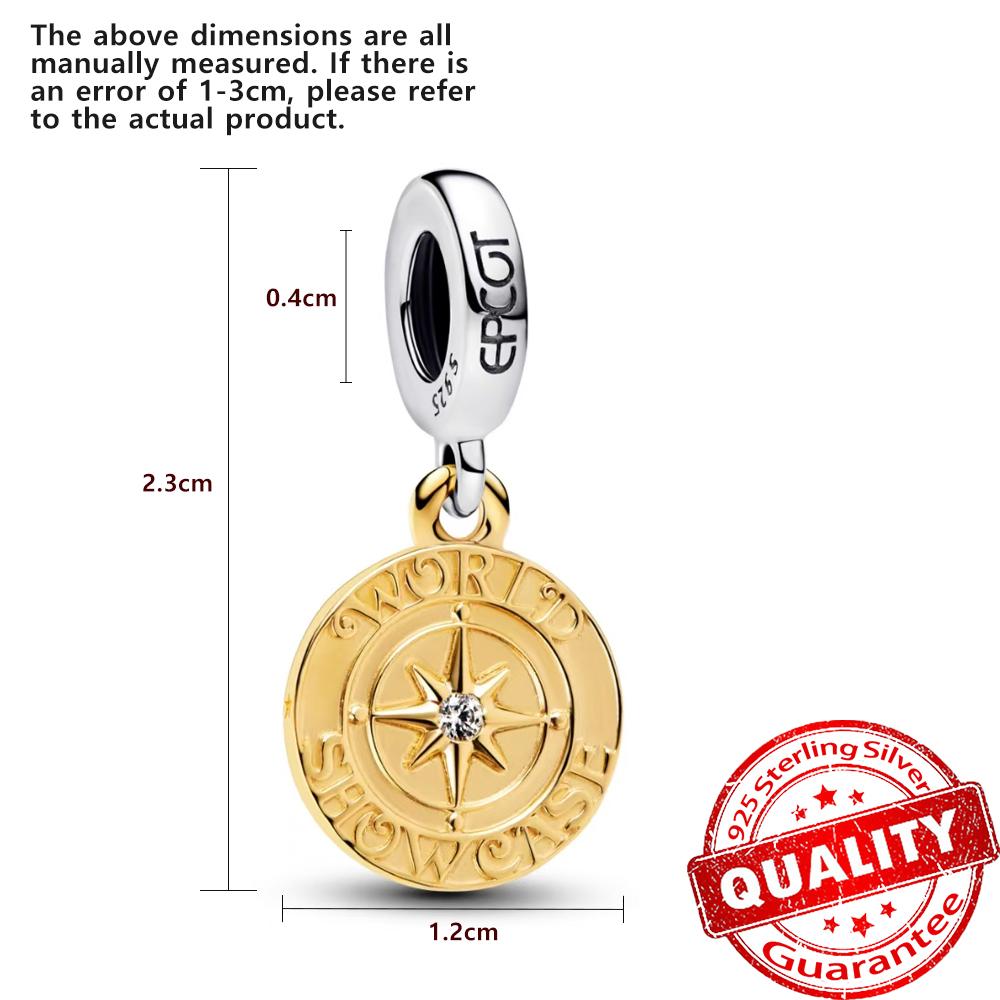 Sparkling Copper Pave Butterfly Dangle Charm Fit Original Bracelet Half Moon Snowflake Beads For Women Holiday Gift