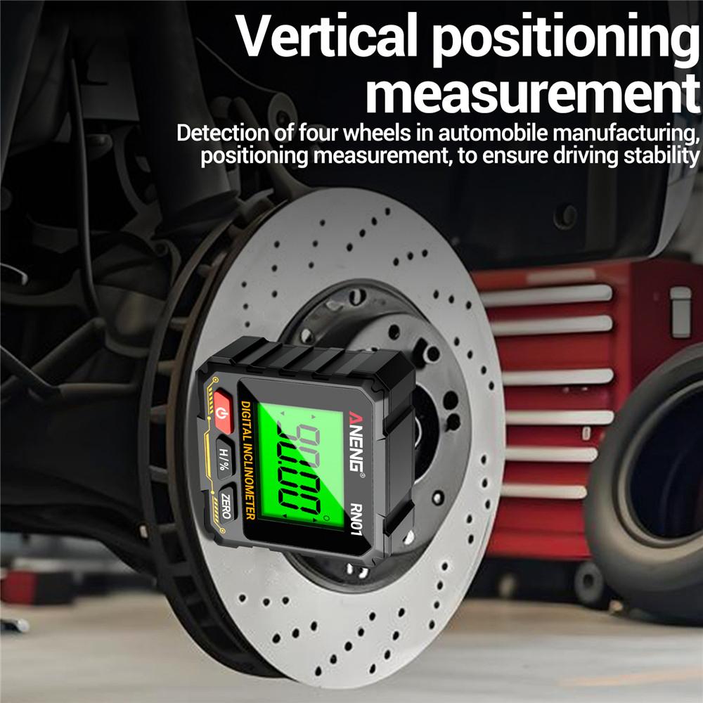 360 Degree Protractor RN01 Digital Angle Gauge Goniometer Four-sided Strong Magnetic Protractor Tester Measuring Tools