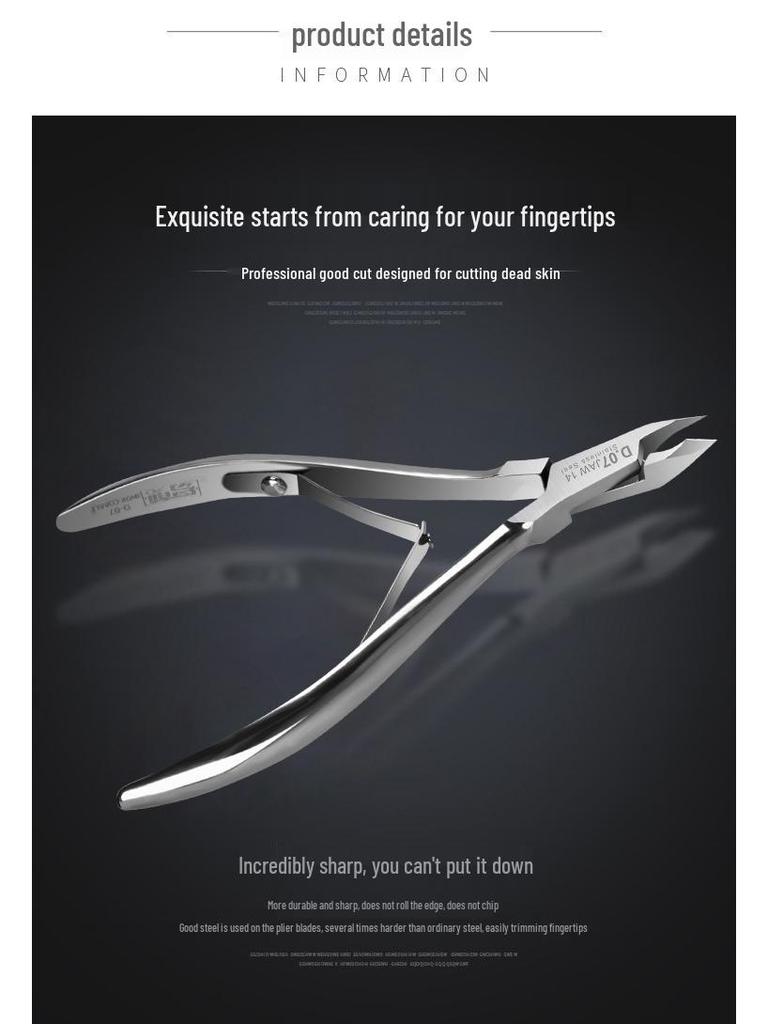 D07 Stainless Steel Cuticle Scissors & Nail Clippers Set - Oblique Mouth for Salon-Quality Nail Care