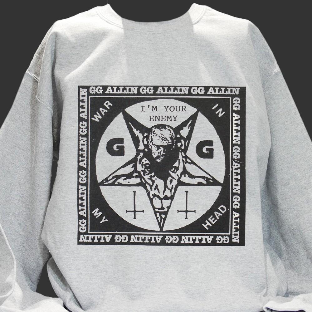 

GG Allin Hardcore Metal Punk Rock Sweatshirt Jumper Unisex Grey S-3XL M