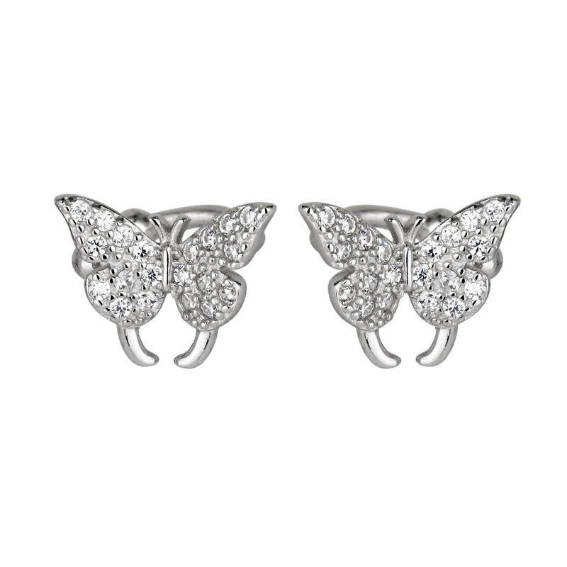Diamond Butterfly Ear Clips Women'S Lamp Luxury Niche Design High-End Temperament No Ear Piercings Ear Bone Clips Earrings