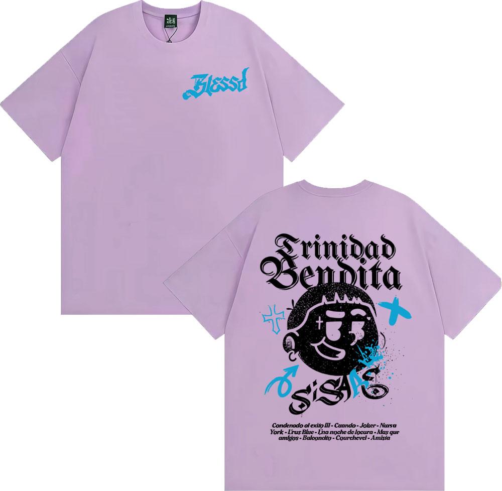Rapper Blessd Si Sabe Album 2025 Tour T Shirt Men Women Fashion Casual 100 Cotton Tshirts Hip Hop Vintage Short Sleeve Tshirt