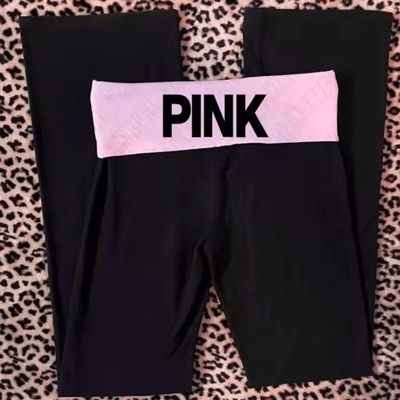 Pants Export Fashion New Arrival Letters Print Casual Pure Color Pants American Fashion Elastic Waist Basic Pants