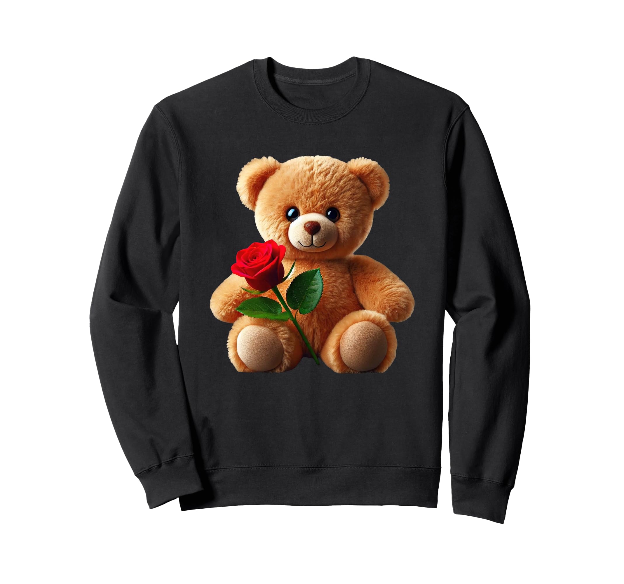 

cuddly teddy red rose shaped maniac sweatshirt Adorable, cute, bear, чёрный
