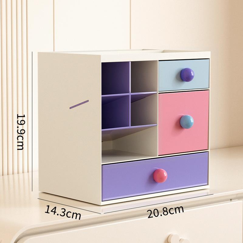 Desktop Drawer-Style Storage Box Dopamine Ins Style Student Desk Stationery Organization Large-Capacity Stackable Storage Rack