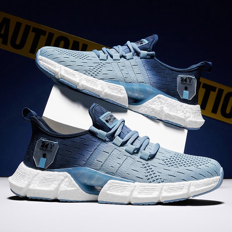 Running Shoes Men Luxury Design Mesh Breathable Casual Flat Walking Shoes 2024 Trendy Lace-up Comfortable Original Sneakers Man