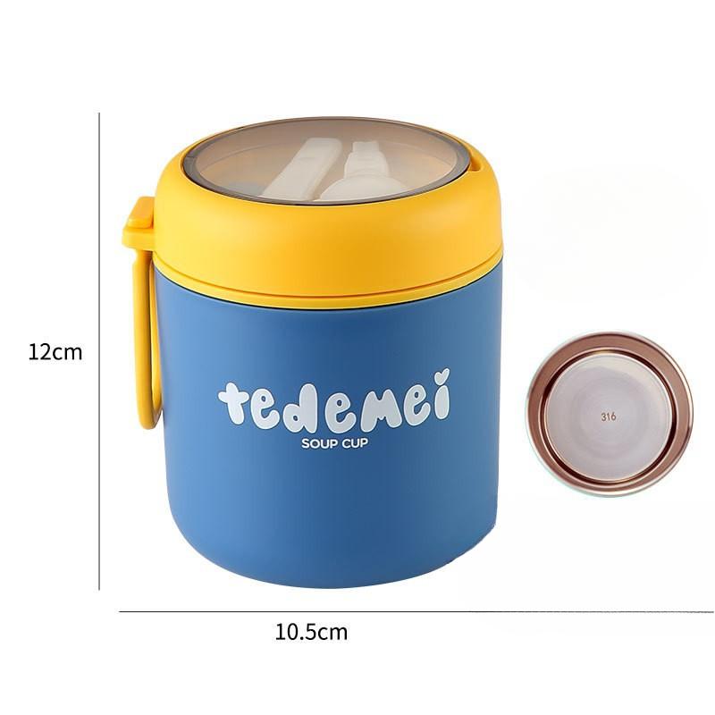 Stainless Steel Insulated Lunch BoxDouble-layer Portable Soup Cup, Small Rice Bucket Sealed Breakfast Cup Soup Bowl