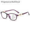 New 3 In 1 Progressive Multifocal Reading Glasses For Women Anti-Blue Eyeglasses Easy To Look Far And Near +1.0 To +4.0