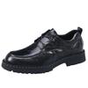 Men's leather shoes new platform leather business casual soft leather round head office commuter derby shoes