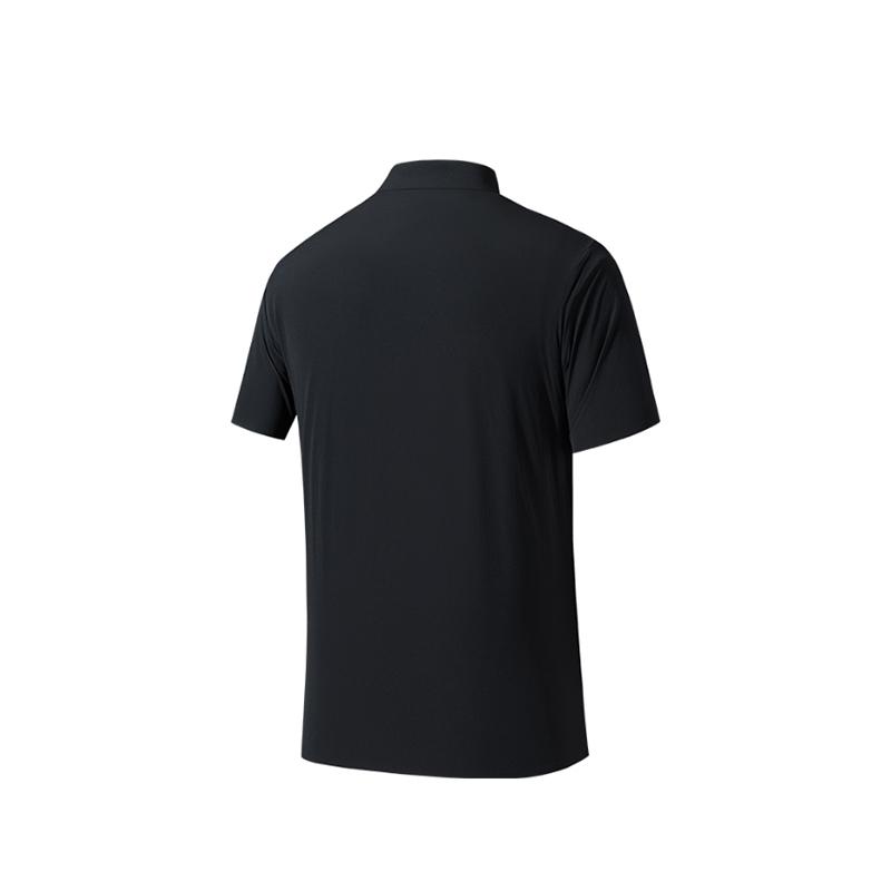 Anta Champion All-Weather Series Pullover Sports Casual Simple Solid Color Short Sleeve Polo Shirt Men Polo Shirts Basic-Black 152520109-5