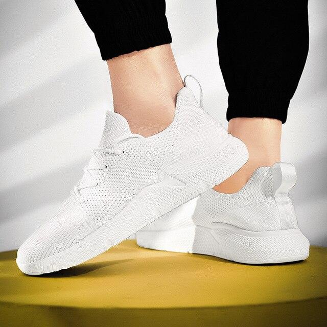 

Легкие кроссовки для бега для мужчин весна-осень черные удобные нескользящие мужские кроссовки для ходьбы на открытом воздухе 42 белый