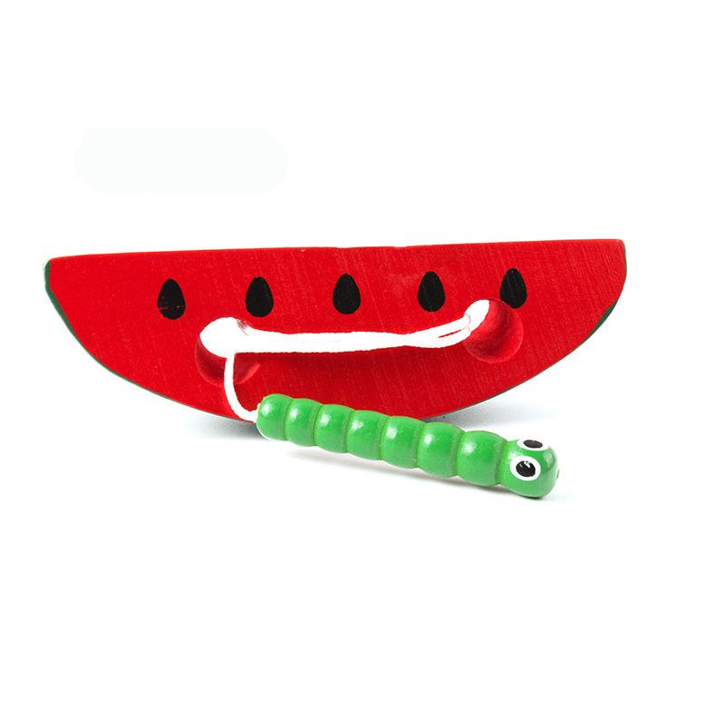Montessori Toy Worm Eat Fruit Wooden Puzzle Toy Kids Fingers Flexible Training Twisting Worm Educational Toys For Children Gifts