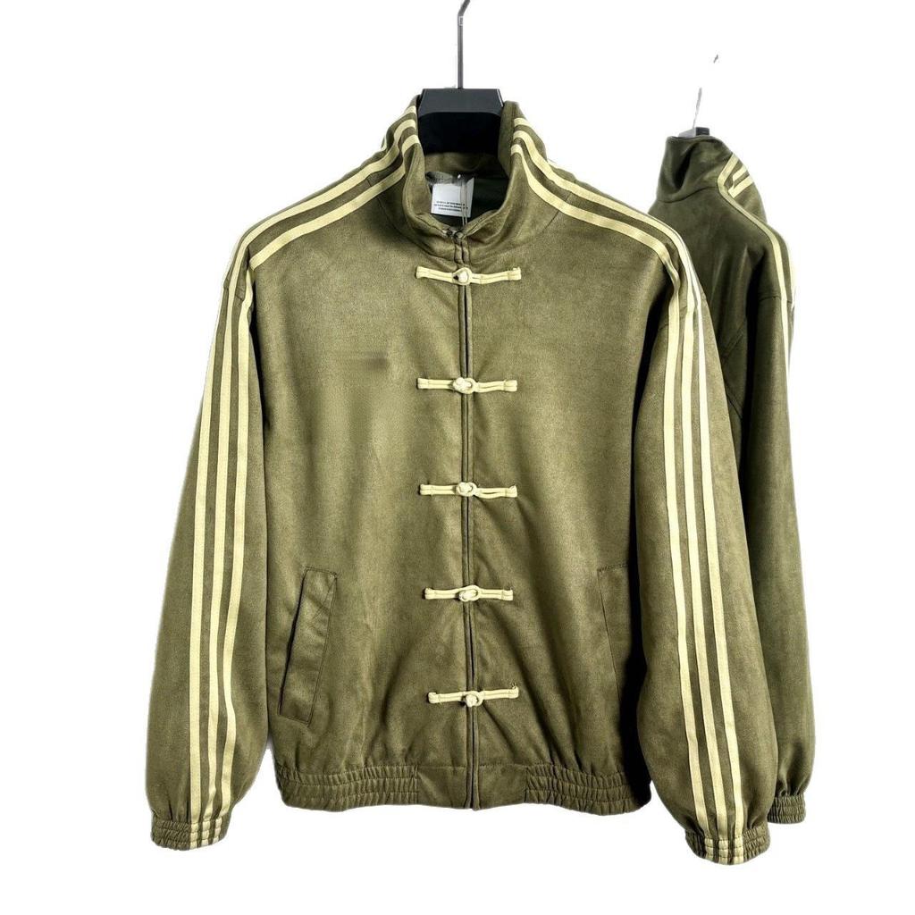 Frühlings-Herren Guochao Wildleder-Samtjacke: Neuer Chinesischer Stil Stehkragen mit Froschknöpfen, Erhältlich in 12 Farben