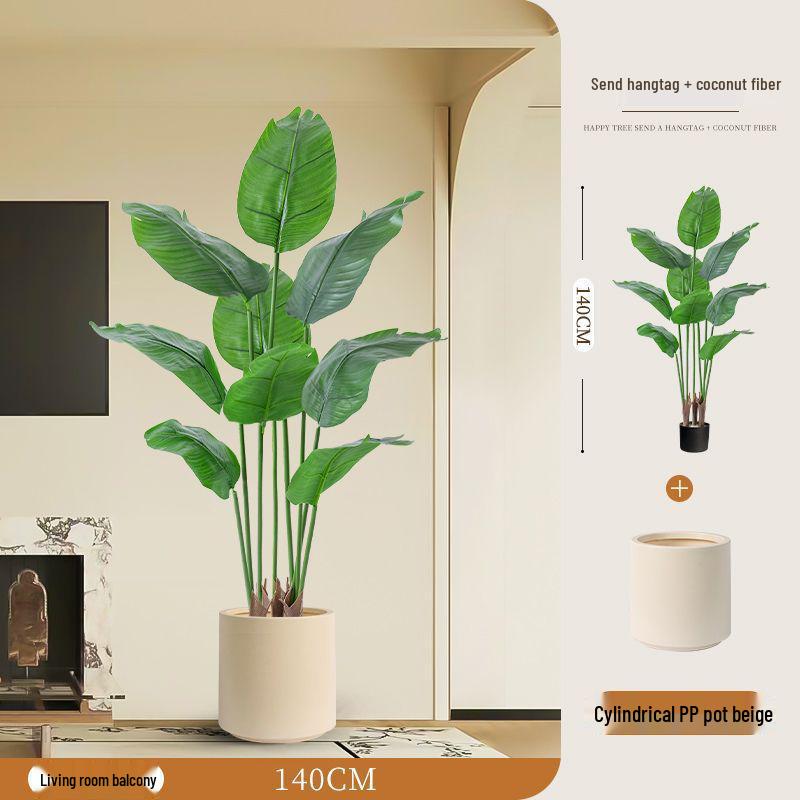 Large Faux Bird of Paradise Tree - Indoor Living Room Floor-Standing Luxury Green Plant Decor