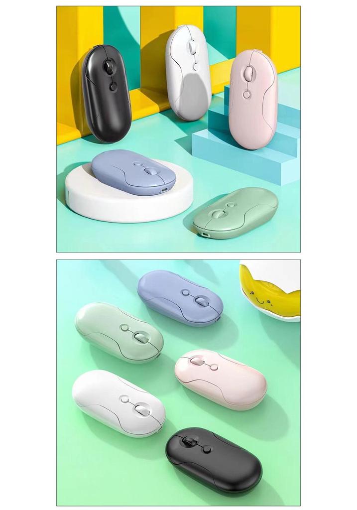 Cobblestone Dual-Mode Silent Bluetooth Mouse with 2.4G & Logo Printing