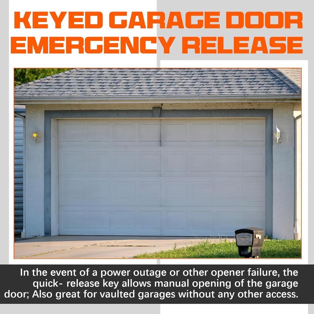 Emergency Garage Door Manual Release Lock Universal Compatibility Stainless Steel Construction No Drilling Required