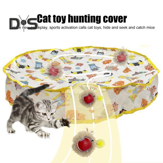 Διαδραστικά Παιχνίδια Γάτας για Γάτες Εσωτερικού Χώρου Μπάλα Γρήγορης Κύλισης Παιχνίδι Κρυφτού Παιχνίδια Μπάλες Γάτας με Πατάκι Παιχνιδιού 28 Ιντσών Διασκέδαση Γάτας Εσωτερικού Χώρου