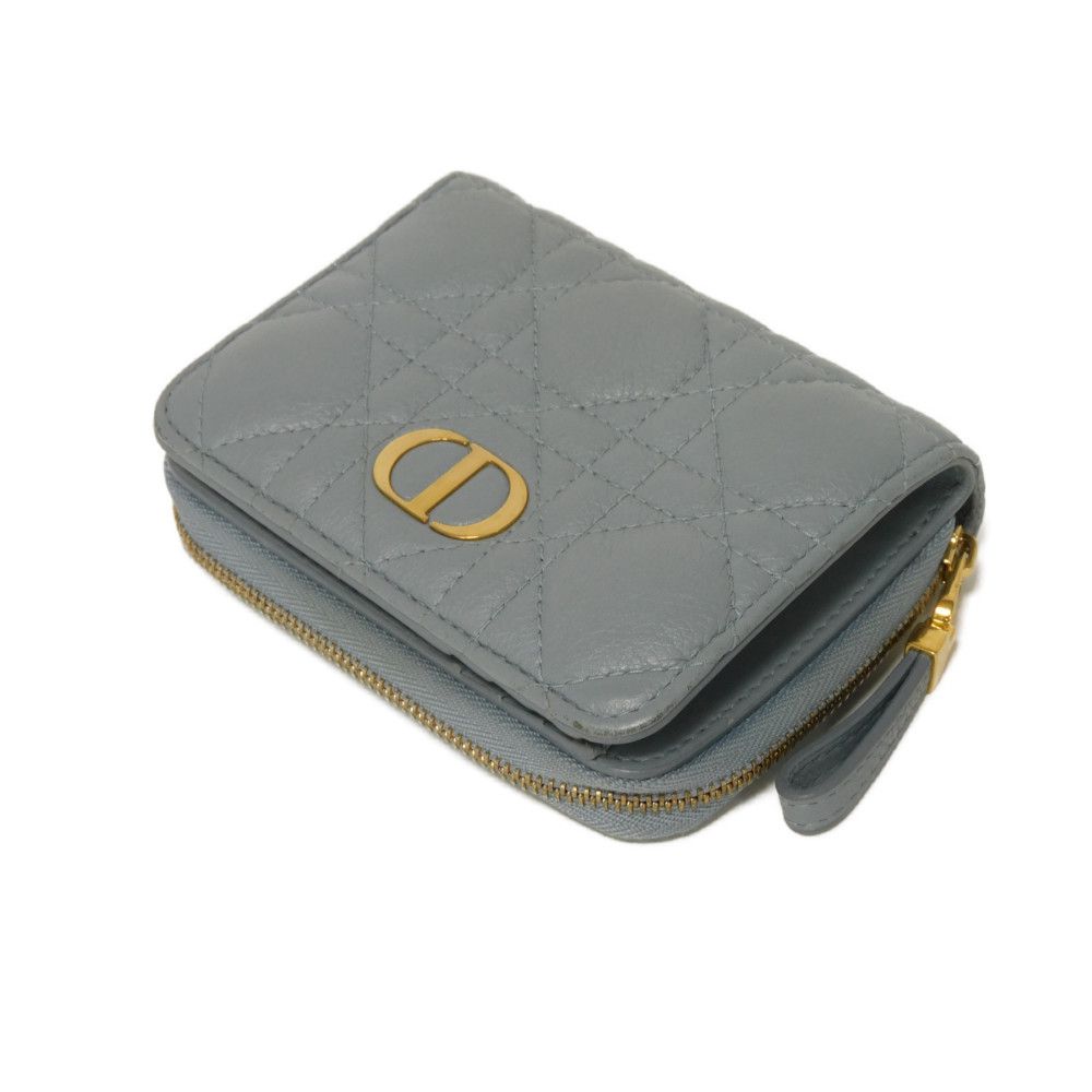 Used Caro Scarlet Wallet (S5032UWHC_M81B) 7941 Current CD Logo Stitched Bifold Cannage Cloud Blue (10656) from Japan