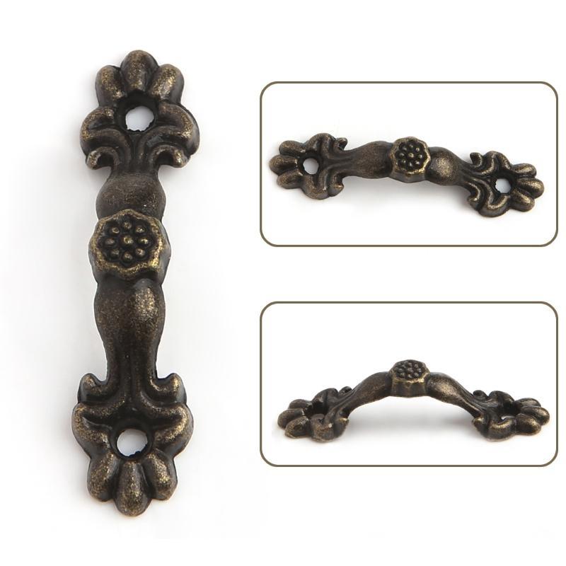 10 Pcs 43x10mm Box Handle Zinc Alloy Knob Arch Tracery Drawer Wooden Jewelry Box