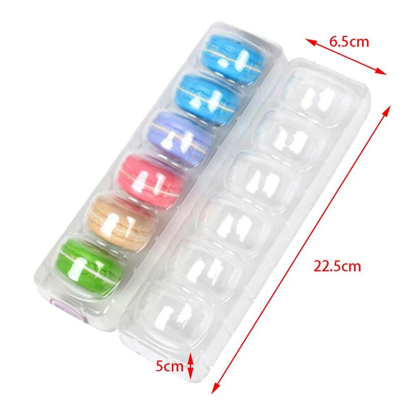 

5PCS Macaron Box Transparent PET Dessert Pastry Packaging Boxes Cake Display Decoration Holds 6 Macarons Party Supplies Only Box 22.5x6.5x5cm