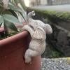 Cute Climbing Elephant Flower Pot Hugging Figurines Resin Hanging Elephant Statue Planter Pot Decorations for Home Garden