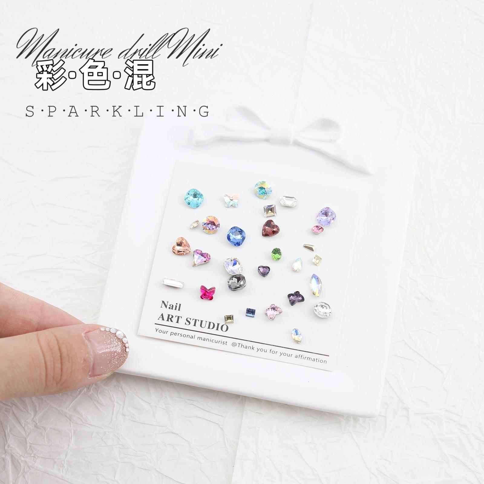 Украшения для ногтей с заостренным дном, маленькие бриллианты особой формы, мини-капли воды, квадратные бриллианты с любовью, прозрачные, наборные бриллианты, смешанные бриллианты