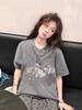 2025 Retro Cartoon Cat Cotton T-Shirt for Women - Summer Loose Fit