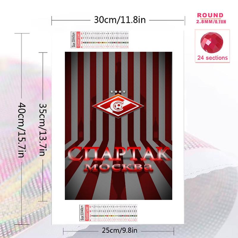 Spartak Moscow Pride.74 100% Round Full Drill 5D DIY Diamond Painting Embroidery Cross Stitch Rhinestone Décor
