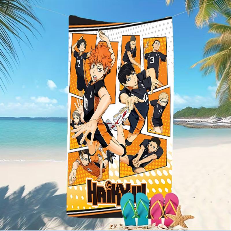 Beach Towel with Haikyu Pattern - soft,absorbent,machine washable Lightweight&Modern,swimming,Travel Essentials