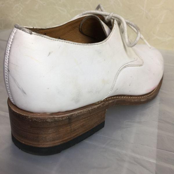 White Dress Business Shoes Size 24.0 6 Leather Goodyear Welted White High Heel(USED)