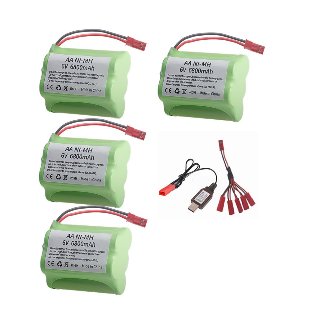 Akumulator 6V 6800mAh z ładowarką Do zabawek RC Samochodów Czołgów Robotów Pistoletów Akcesoriów do zabawek NiMH 5*AA Pakiet baterii 6V