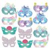 12 Ocean-Themed Mermaid Eye Masks for Children's Birthday Role-Playing Party