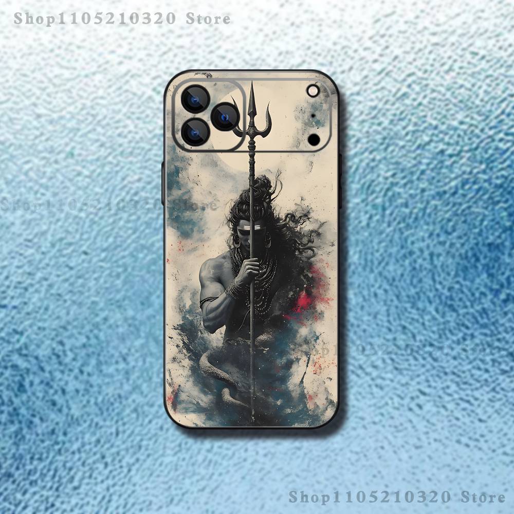Lord Shiva Hindu G-God Buddha Phone Case For iPhone 17,16,15,14,13,12,Pro,Max,Plus,E,SE4,Air,Mini Black Soft Box