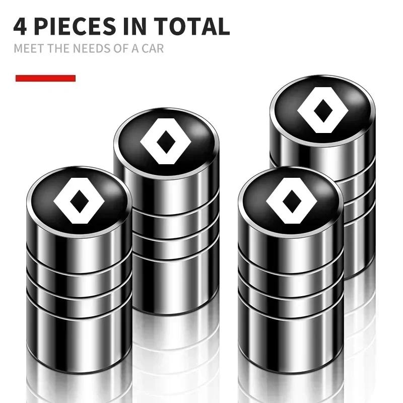 Interior Stickers 4pcs Car Wheel Tire Valve Rim Stem Cover Airdust Waterproof Cap For Renault Megane 3 2 Clio 4 Duster Captur Lo
