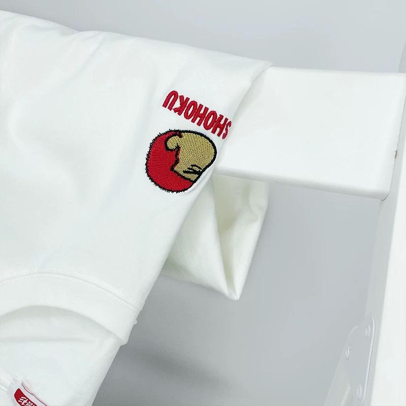 Summer New Short Sleeve T-Shirt for Men Retro Style Lion Dance Embroidery Loose Fit Plus Size Student Half Sleeve Casual Embroidery Style