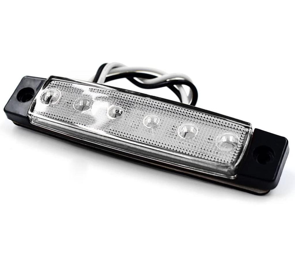 Eaglerich 10pcs 24v 3.8" 6 LED White Side Marker Truck Trailer Boss Bus Cab Marker Light RV