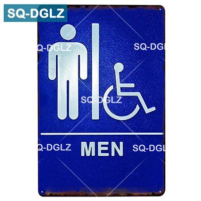 Vintage Metal Tin Sign Toilet  Pub Wall Decor Rustic Retro Bar Plaque Home Man Cave Garage Decor