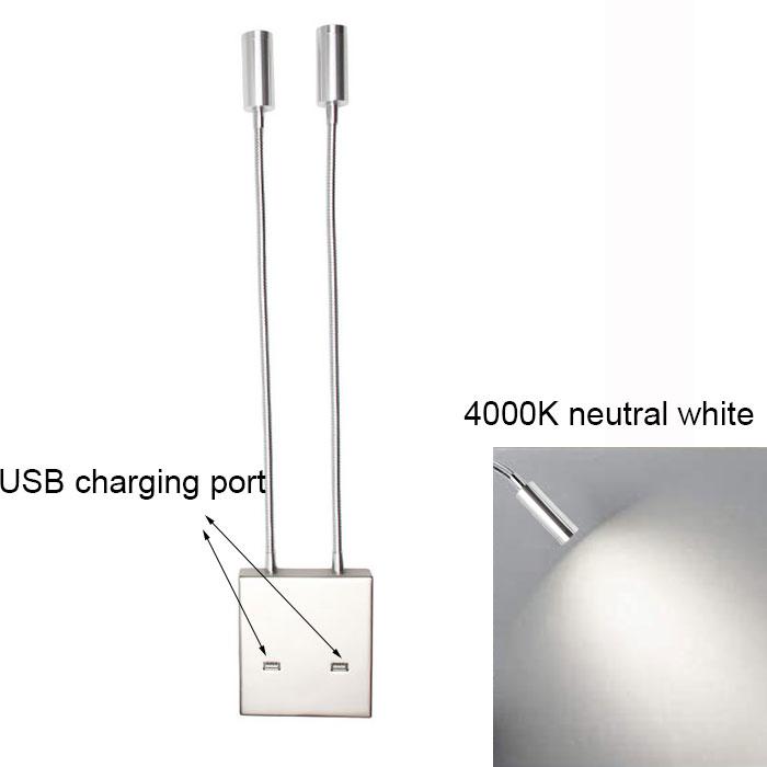 

Double USB Charging Port LED Wall Sconces,USB LED Bedside Reading Wall Lamp Light,Living Room Wall Lamp Light,Corridor Wall Lamp