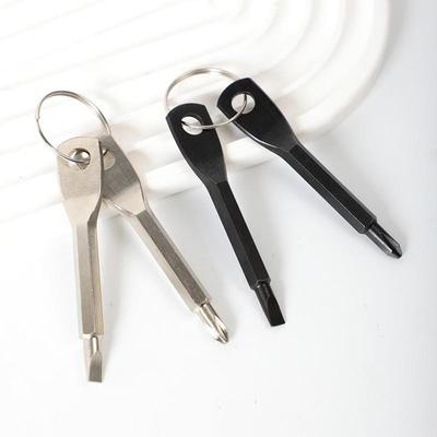 Přenosný multifunkční nástroj EDC: Plochý a křížový šroubovák s kroužkem na klíče