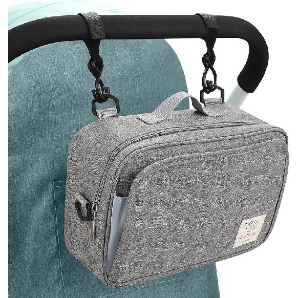 Accmor Stroller Organizer, Universal Stroller Organizer with Insulated Cup Holder Pocket, Dual Purpose Large Capacity Stroller Bag Caddy, Stroller серый