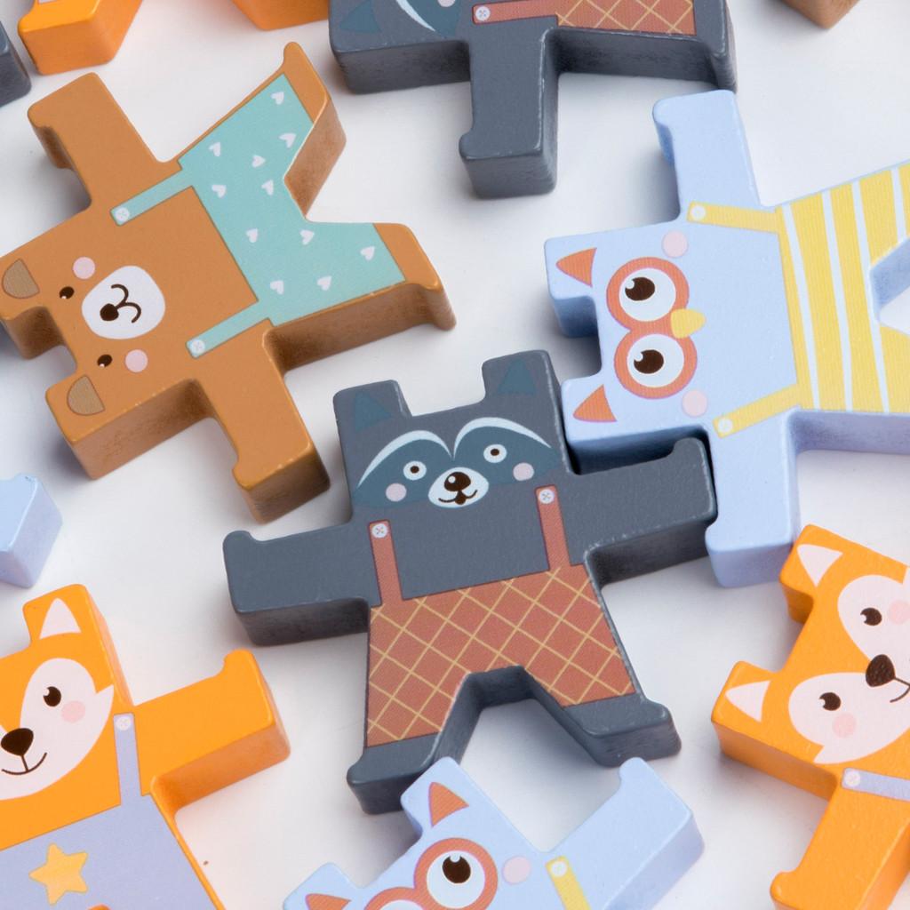 Wooden Bear Balance Stacking Toy For Kids Development And Hand Eye Coordination