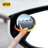 2Pcs 360 Adjustable Small Round Rearview Mirror Wide Angle Mirror Blind Spot Car Reverse Auxiliary Rearview Convex Mirror