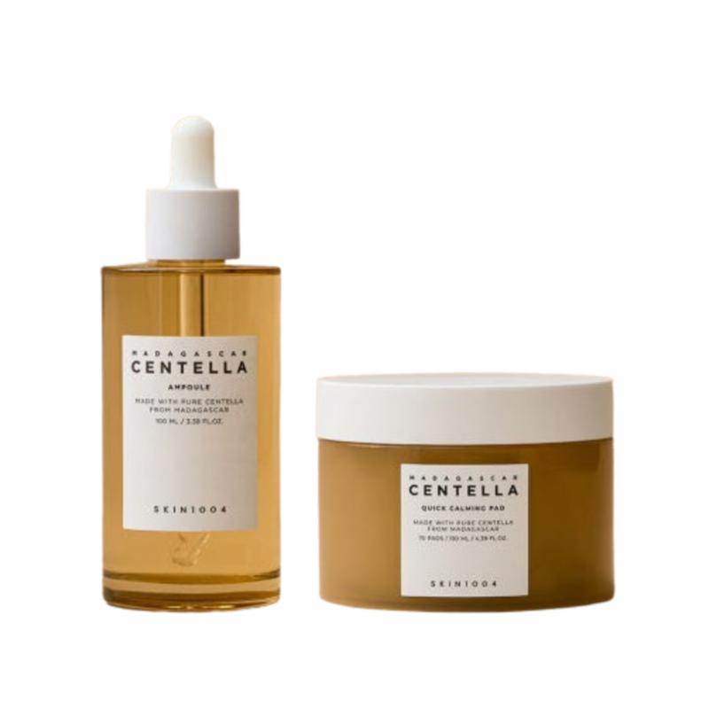 Skin1004 Madagascar Centella Ampoule 100ml + Quick Calming Pad 70 Sheets Set