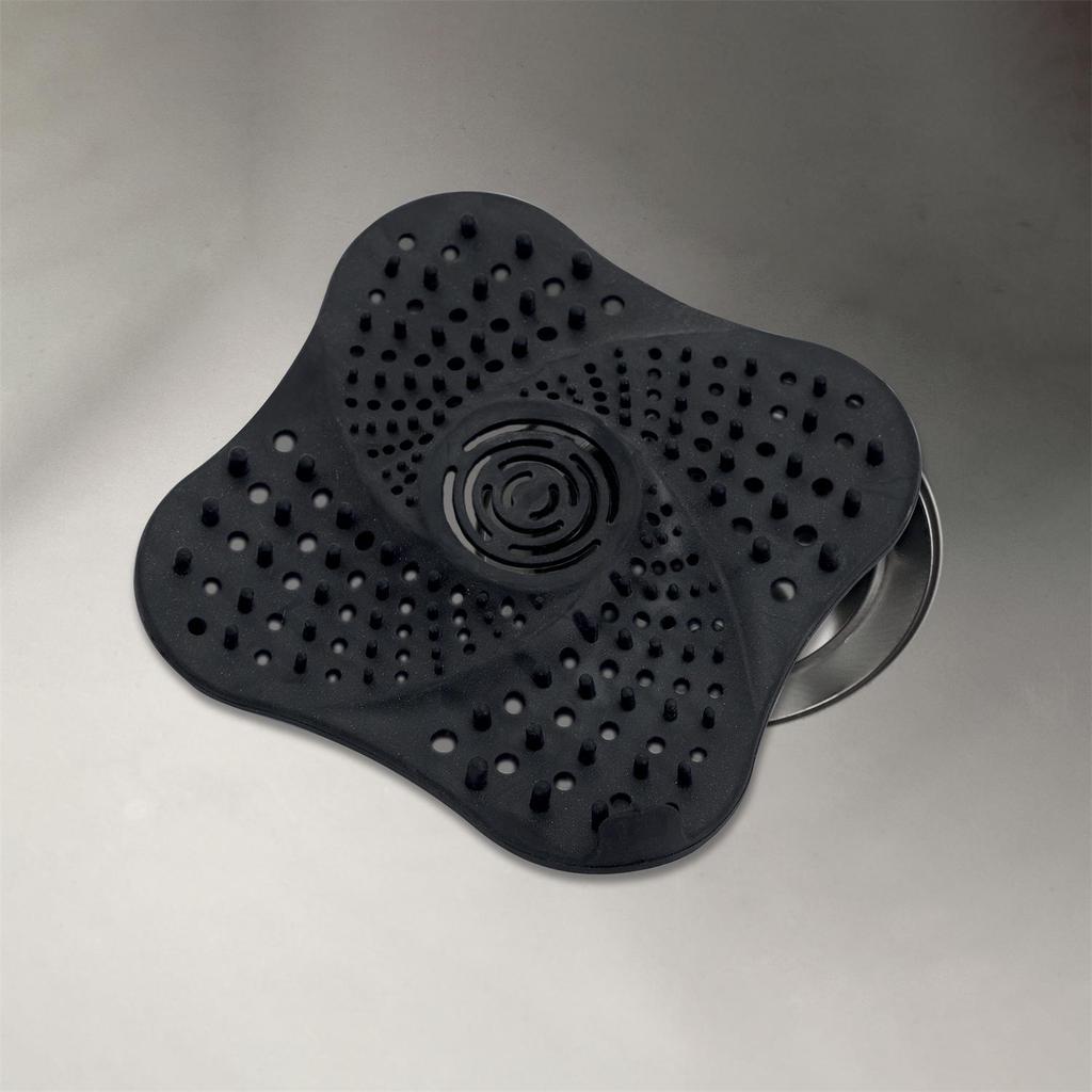 Silicone Strainer For Washbasin/Sink, Black, 13X13 Cm