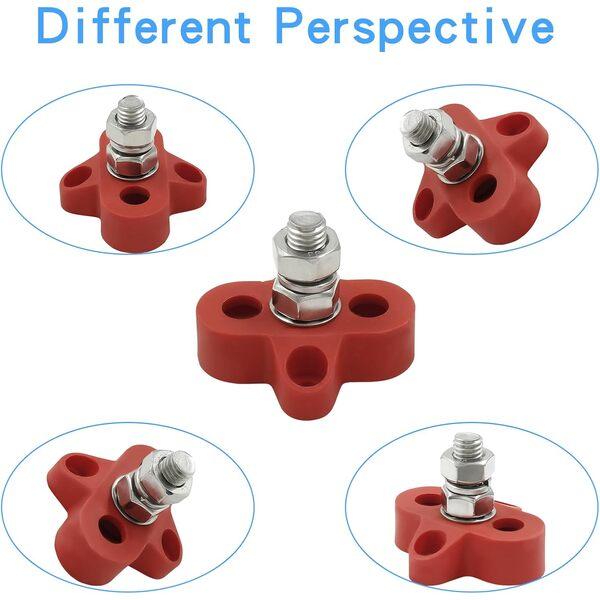 2Pcs Single Stud Battery Junction Post, 5/16 Inch Bus Bar Terminal Block, M8 Power