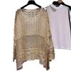Plus Size Women's Crochet Hollow Out Knit Sweater,  Spring Summer Fashion Casual Versatile Age-reducing Top