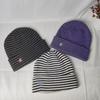 Original niche designer's star-striped retro knitted hat for children's autumn and winter versatile face-showing small pullover hat